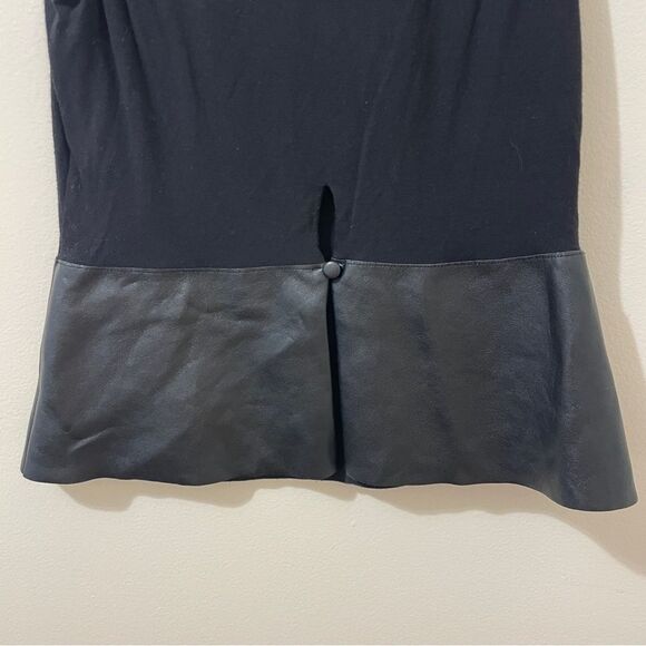 Bailey 44 Black Sleeveless Tank Top W/ Leather Peplum Bottom Size Small - Picture 7 of 7